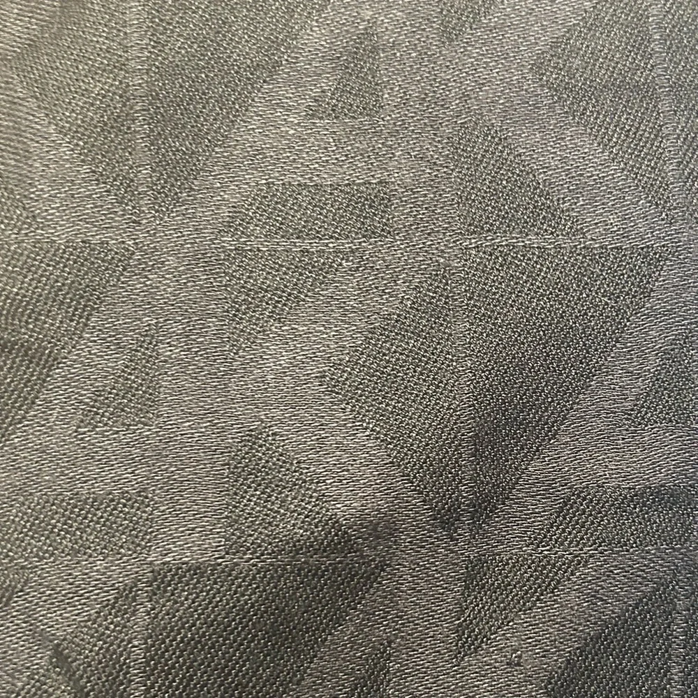 Anne Klein Black Logo Jacquard Fringe Scarf Wrap